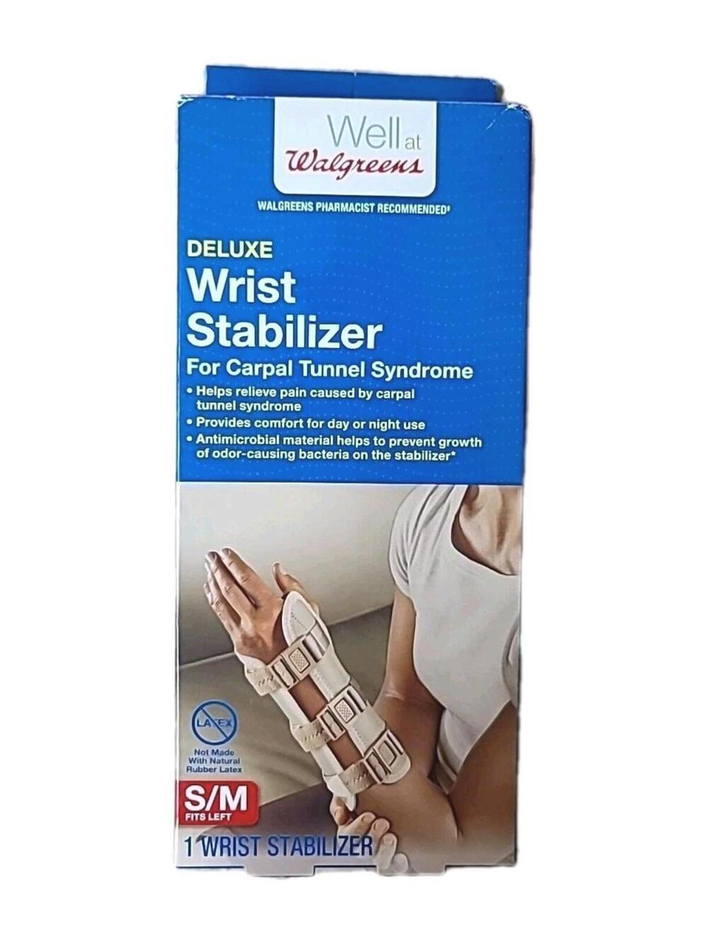 Deluxe Left Wrist Stabilizer Sz S/M Carpal Tunnel Syndrome Sprained Wrist LEFT